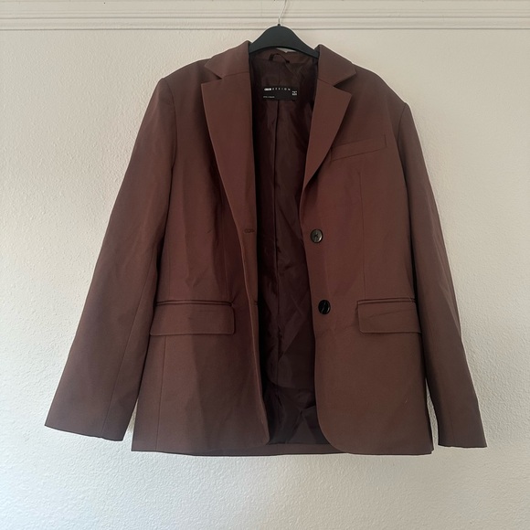 New with tags ASOS DESIGN masculine suit blazer in chocolate brown jacket US 4 - Picture 5 of 7